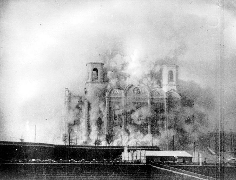 Cathedral of Christ the Saviour demolished by the Soviet Union on 5 December 1931